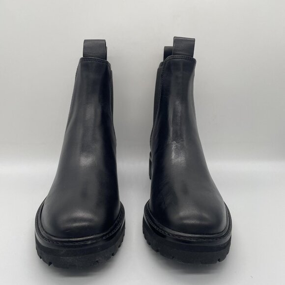 NEW Everlane Boots Womens Size 8 Black Leather Chelsea Lug Sole Ankle Pull On - Picture 4 of 14